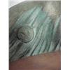 Image 3 : Mixed metals sculpture on marble base, spelter figure of reclining woman with outstretched arm, w...