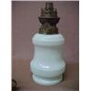 Image 2 : One lot of four oil lamps including a brass whale oil lamp marked made in U.S.A.; a miniature gla...