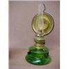 Image 3 : One lot of four oil lamps including a brass whale oil lamp marked made in U.S.A.; a miniature gla...