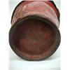 Image 4 : Leather fire bucket, paint decorated with organizational seal, leather handle, brass riveted rim,...