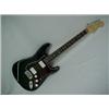 Image 3 : Fender Stratocaster electric guitar "Big Apple Strat", black body with marbleized red on black fa...
