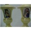 Image 2 : A pair of porcelain portrait lamps depicting Napoleon and Josephine, urn form on pedestal, on squ...