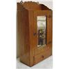 Image 2 : Oak medicine cabinet, scalloped splashback, single door with beveled mirror, over one drawer, one...