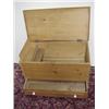 Image 2 : Poplar dovetailed chest, hinged lid, with interior box over interior drawer, one long drawer in f...