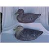 Image 2 : Duck decoys, pair of hollow early fiber ducks by Air Duck with plastic eyes, 14 1/4" long X 6 1/2...