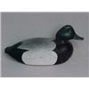 Image 1 : Duck decoy, mallard, balsa wood with wooden head and glass eyes, center keel, weighted, signed Ji...