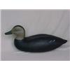 Image 1 : Duck decoy, hollow carved black duck with detailed bill, glass eyes, weighted, by Gene Marshall,...