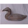 Image 1 : Early 20th C. decoy with paddle tail, solid wood, 14 1/2" long X 8" high Estimate 200/300...