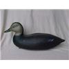 Image 1 : Duck decoy, hollow carved black duck with detailed bill, glass eyes, weighted, Gene Marshall, For...