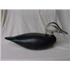 Image 1 : Hollow carved black duck with glass eyes, weighted, impressed on bottom WWD, William doggert, 16...