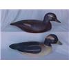 Image 1 : Pair of paddle tail carved ducks with plastic eyes, 12 1/4" long X 4 1/2" high and 12 1/2" long X...