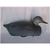 Image 1 : Duck decoy, black duck with glass eyes, center keel, signed Ken Harris, N.Y., 15 3/4" long X 7 1/...