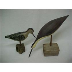 Shore Bird, Sandpiper with shoe button eyes, signed Rich Cor....,(unreadable), 1994, 11 1/2" long...
