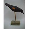 Image 1 : Baltimore Oriole on wooden stand, nicely carved, bead eyes, 9 1/2" long X 11 1/4" high Estimat...