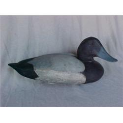 Duck decoy, nicely carved, swivel head, wooden keel, pb carved on bottom, 13 1/2" long X 6" high<...