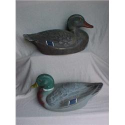 Duck decoy, balsa wood, missing paint, one eye missing, weighted, 14 1/2" long X 7" high Estim...