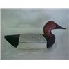 Image 1 : Carved Red head duck, metal eyes, weighted, figure 8 carved on bottom, 16" long X 6 3/4" high ...