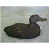 Image 1 : Duck decoy, black duck, soft wood, weighted, 13 1/2" long X 6 1/2" high Estimate 50/100...