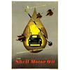 Image 1 : Italian advertising poster, automobiles - SHELL MOTOR OIL