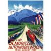 Image 1 : Italian advertising poster, automobiles - I INT. ST.MORITZ ER AUTOMOBILWOCHE