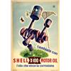 Image 1 : Italian advertising poster, automobiles - SHELL X-100 MOTOR OIL