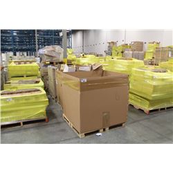 ROW OF APPROX. 7 PALLETS OF ASSORTED BOXES & SHIPPING SUPPLIES