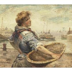 william marshall brown rsa, rsw,A North Country Fisher Girl....