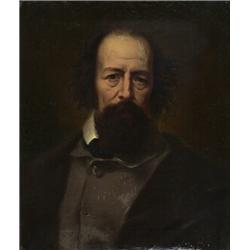 nineteenth century british school,PORTRAIT OF ALFRED, LORD TENNYSON....