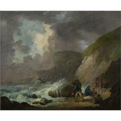follower of george morland,SALVING (SIC) THE WRECK, ISLE OF WIGHT....