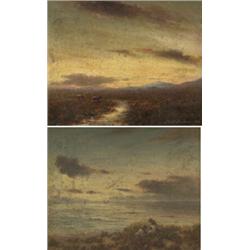 james christie bruce,TWO VIEWS:  CARNOUSTIE SAND; and A HIGHLAND MOOR....