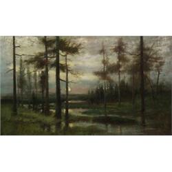 ATRIBUTED TO CHRISTOPHER H. SHEARER,SETTING SUN OVER THE WETLAND....