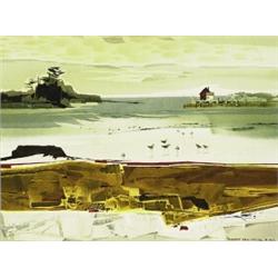 ROBERT ERIC MOORE aws,SHOREBIRDS AT LOW TIDE....