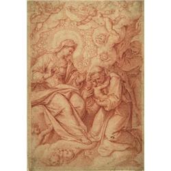 seventeenth century italian school,MADONNA ENTHRONED....