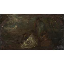 follower of jean antoine watteau,LOVERS IN A LANDSCAPE....