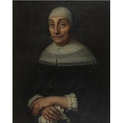 seventeenth century flemish school,HALF LENGTH PORTRAIT OF A LADY WITH A HANDKERCHIEF....