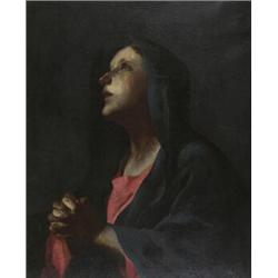 seventeenth century spanish school,VIRGIN AT PRAYER....