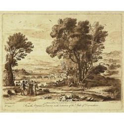 after claude (le) lorrain,FIGURES IN AN EXTENSIVE LANDSCAPE....