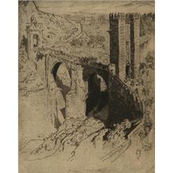JOSEPH PENNELL,THE ALHAMBRA BRIDGE, SPAIN....