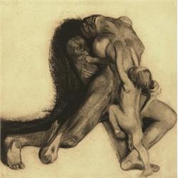 KATHE KOLLWITZ,TOD UND FRAU (Klipstein 107 VIII a)....