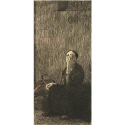 kathe kollwitz,AN DER KIRCHENMAUER (K 19)....