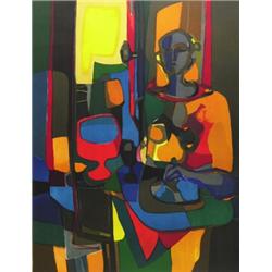 marcel mouly,FEMME AVEC LAVASE....