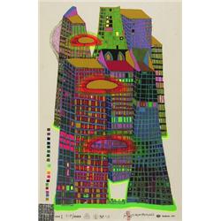 friedensreich HUNDERTWASSER,GOOD MORNING CITY-BLEEDING TOWN (KOSCHATZKY 41)....