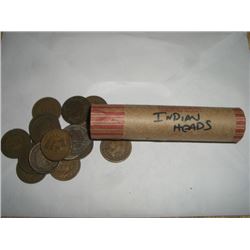 INDIAN HEAD PENNIES *FULL ROLL* 50 TOTAL *UNSEARCHED MIXED DATES & GRADES* ROLL CAME OUT OF SAFE!!