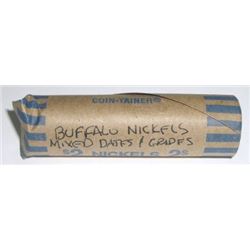 ROLL OF BUFFALO NICKELS 40 TOTAL *UNSEARCHED MIXED DATES & GRADES* ROLL CAME OUT OF SAFE!!