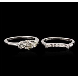 14KT White Gold 1.57ctw Diamond Wedding Ring Set