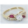 Image 6 : 0.61ctw Diamond and Ruby Ring - 14KT Yellow Gold