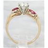 Image 9 : 0.61ctw Diamond and Ruby Ring - 14KT Yellow Gold
