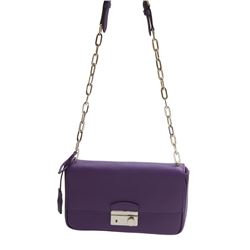 Prada Purple Saffiano Leather Shoulder Bag