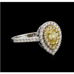 1.10ctw Yellow Diamond Ring - 14KT White Gold