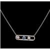 Image 1 : 0.64ctw Blue Diamond Necklace - 14KT White Gold